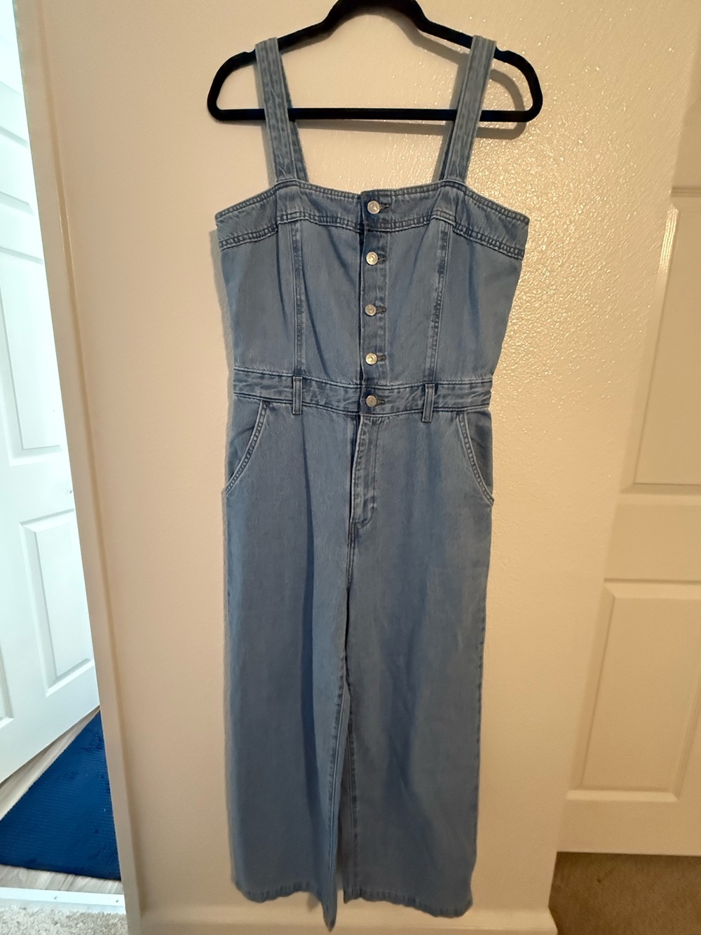 Levi's Light Blue Denim Wide Leg Jumpsuit